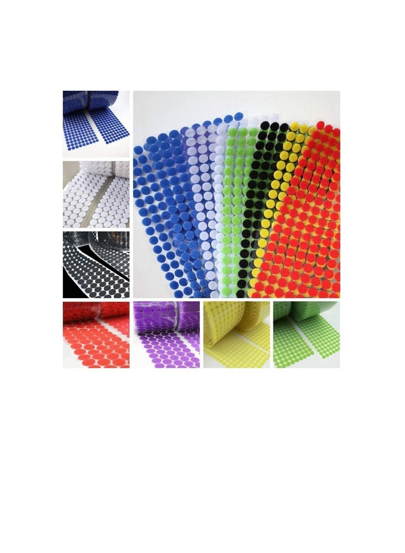 Rapex 10mm Dia Nylon Fabric Sticky Back Round Coins Hook & Loop Self Adhesive Fastener Dots Tapes Hook Loop Tape (Yellow x 100 coins, 10mm) - Image 1