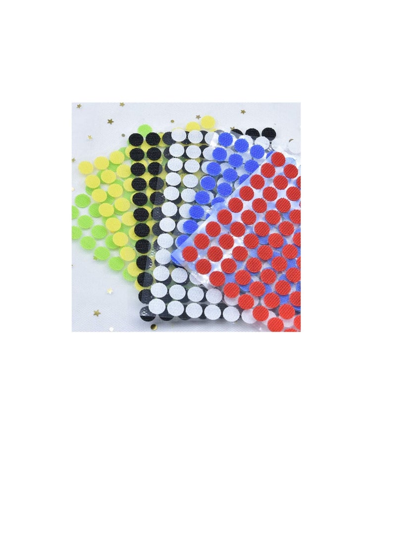 Rapex 10mm Dia Nylon Fabric Sticky Back Round Coins Hook & Loop Self Adhesive Fastener Dots Tapes Hook Loop Tape (Yellow x 100 coins, 10mm) - Image 3