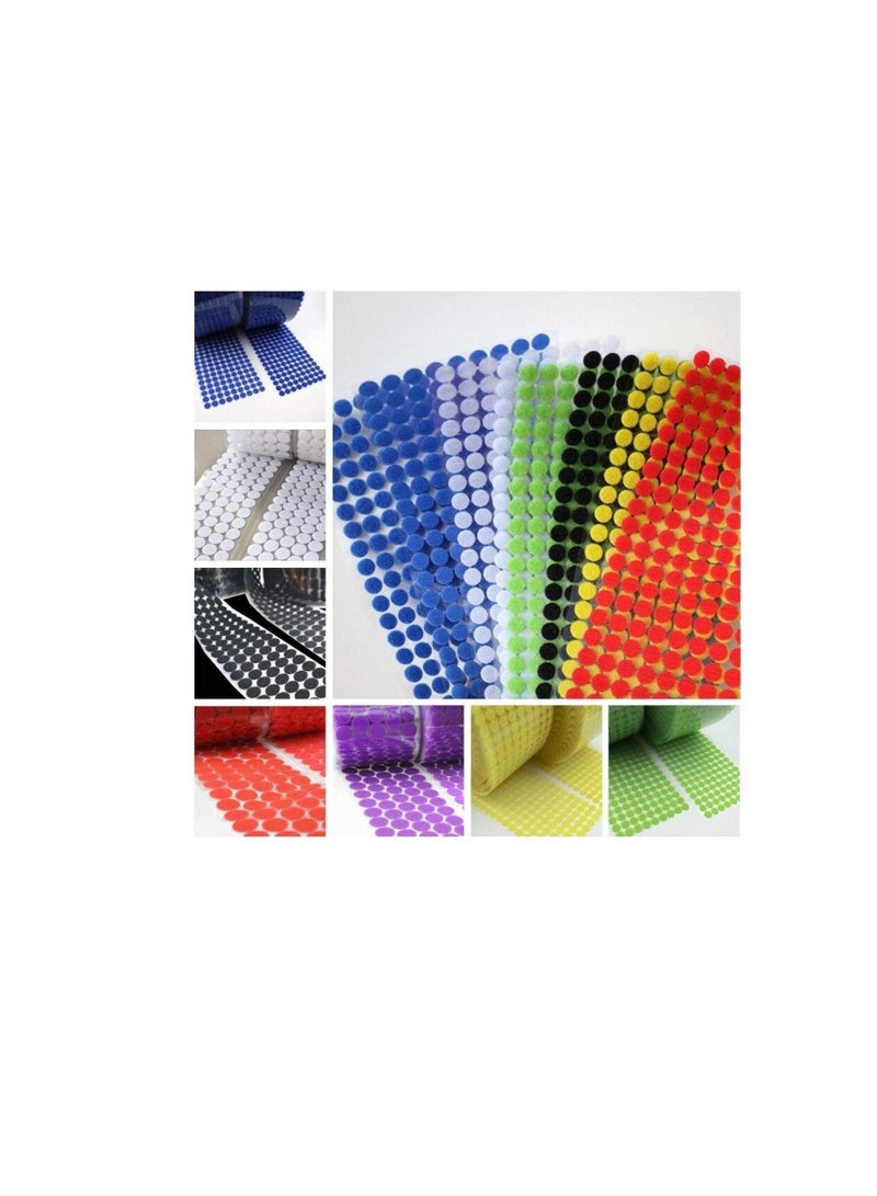 Rapex 10mm Dia Nylon Fabric Sticky Back Round Coins Hook & Loop Self Adhesive Fastener Dots Tapes Hook Loop Tape (Yellow x 100 coins, 10mm) - Image 2