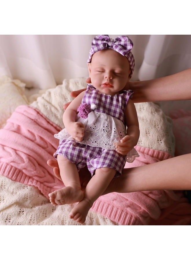 BABESIDE Lifelike Realistic Silicone Baby Doll - Lucy 16 Inch (Weight 4 lb) Reborn Baby Dolls Silicone Full Body with Painted Hair, Perfect Companion for Children, Parents and Collectors - Image 4