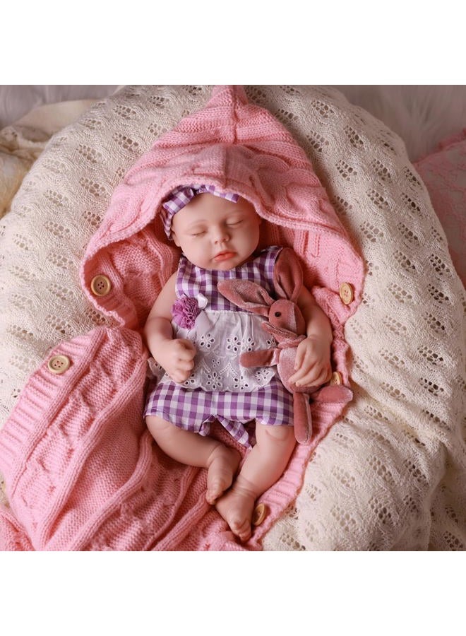 BABESIDE Lifelike Realistic Silicone Baby Doll - Lucy 16 Inch (Weight 4 lb) Reborn Baby Dolls Silicone Full Body with Painted Hair, Perfect Companion for Children, Parents and Collectors - Image 3