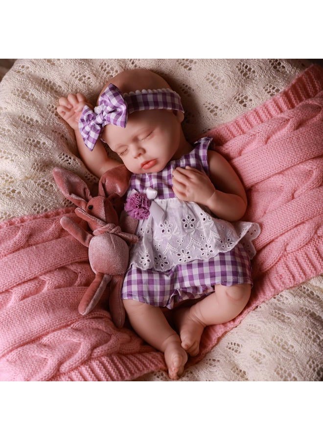 BABESIDE Lifelike Realistic Silicone Baby Doll - Lucy 16 Inch (Weight 4 lb) Reborn Baby Dolls Silicone Full Body with Painted Hair, Perfect Companion for Children, Parents and Collectors - Image 1