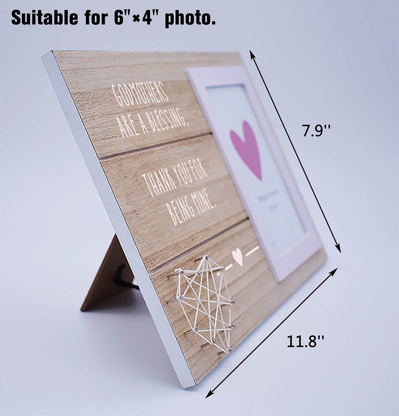 NZY Godmother Gift Mothers Day Gift-Godmother Enderginiation Gift-Godmother هي هدية معمودية نعمة للهدية-هدية عيد الميلاد ، إطار صورة للخطود ، إطار صورة ل 6 ''؟ 4 '' - Image 3