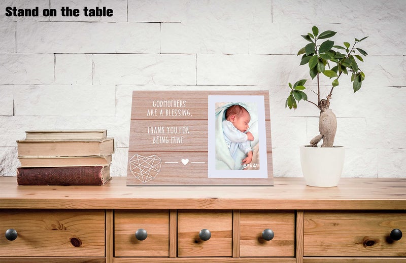 NZY Godmother Gift Mothers Day Gift-Godmother Enderginiation Gift-Godmother هي هدية معمودية نعمة للهدية-هدية عيد الميلاد ، إطار صورة للخطود ، إطار صورة ل 6 ''؟ 4 '' - Image 2