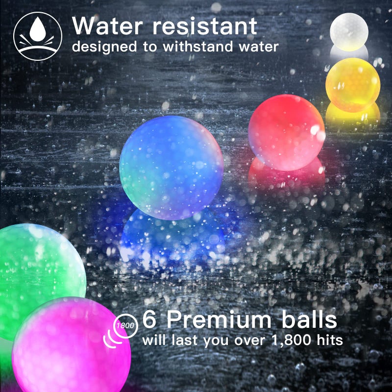 VTRETU MINING Glow in The Dark Golf Balls, Night Glowing Long Distance LED Golf Ball Colored, Golf Sports Games for Men Women and Children (6 Colors) - Image 5
