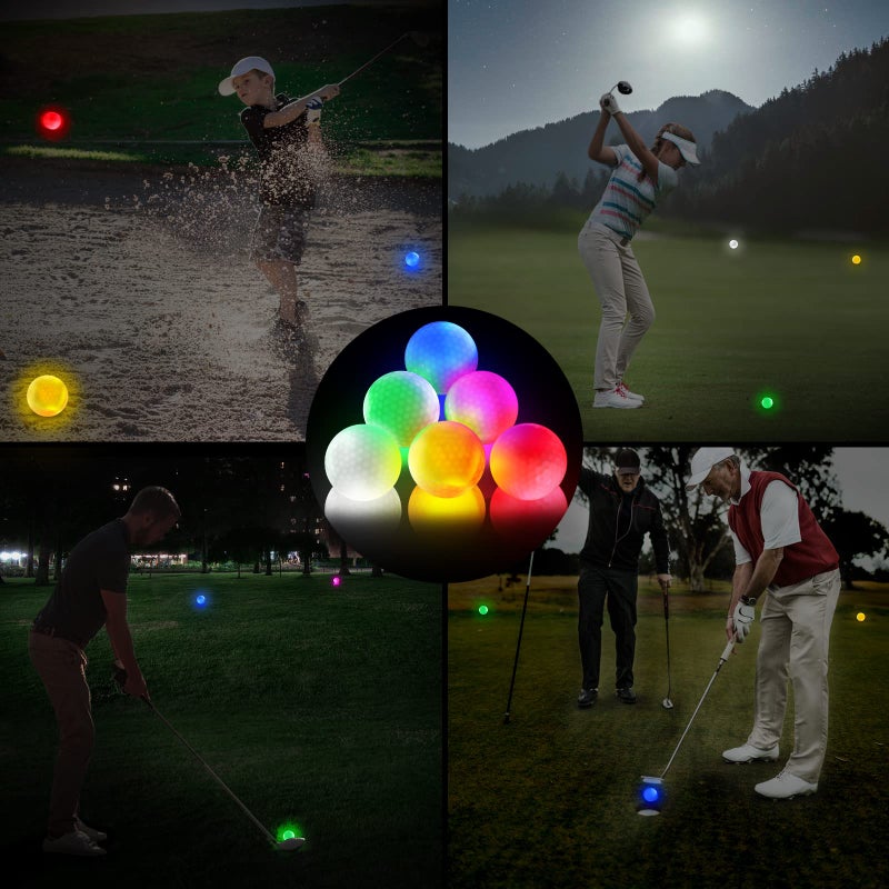 VTRETU MINING Glow in The Dark Golf Balls, Night Glowing Long Distance LED Golf Ball Colored, Golf Sports Games for Men Women and Children (6 Colors) - Image 3