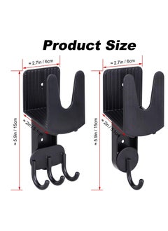 Excefore Pot Lid Holder Wall Mount Plastic Pot Lid Stand Holder Rack Hanging Pan Cover Organizer Self Adhesive with Tape for Kitchen 2 Pcs, Black  - Image 2