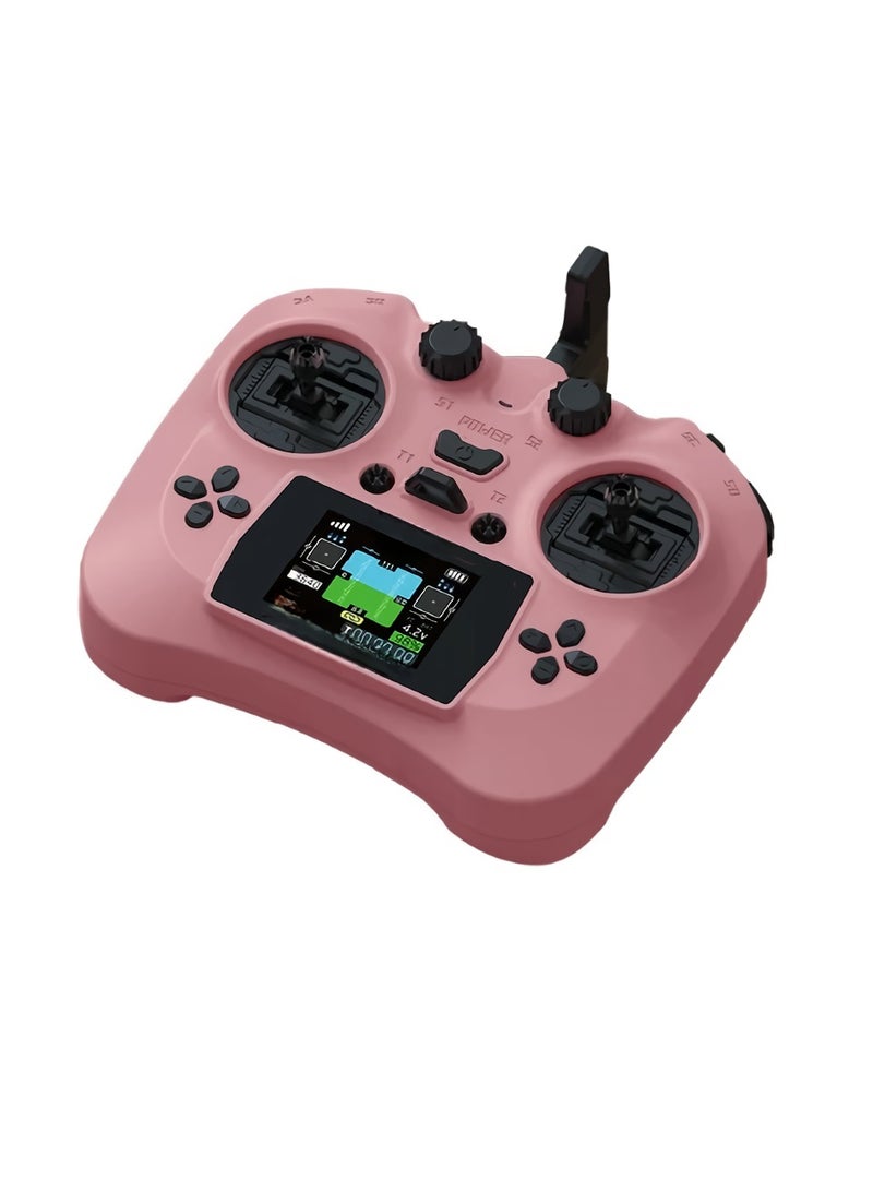 Smart Remote Controller, Lightweight HD Color Screen Transmitter With Hall Sensor, Compact And Portable Radio Controller With USB C Charging, (1pc, Pink)  - Image 1