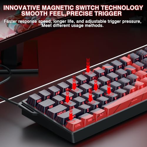CORBOBO AULA WIN60 HE MAX - 60% Mechanical Gaming Keyboard Wired, Hall Effect Magnetic Switches Hot Swappable, Adjustable Actuation Rapid Trigger Mode, 8000 Hz Polling Rate, 60 Percent Keyboard Compact Design - Image 4