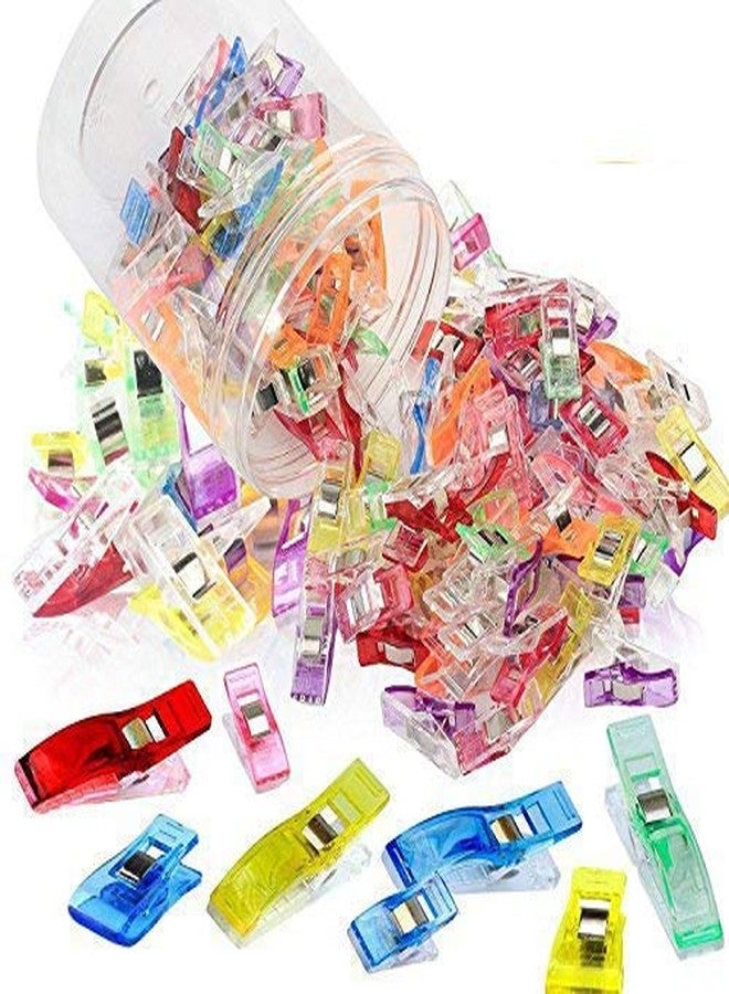 Hamosky Multipurpose Sewing Clips,3 Sizes, 1.06'', 1.38'', 2.2'' Plastic Clips for Sew Binding,Crafts,Paper Work and Hanging Little Things (120PCS (60 Small+30 Medium+30 Large)) - Image 1