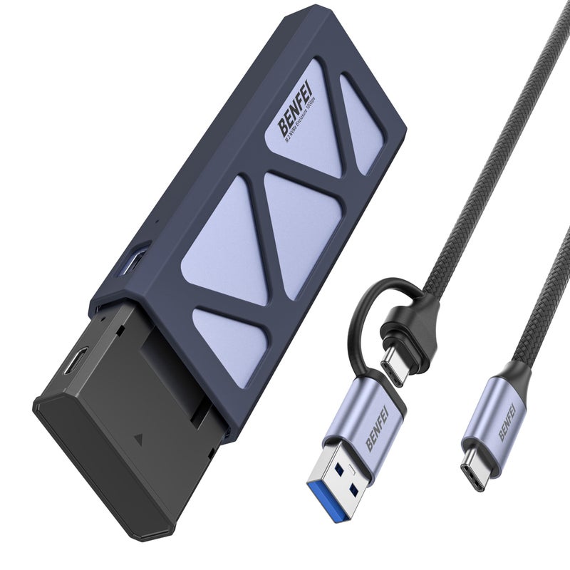 BENFEI M.2 NVME SSD Enclosure, Tool-Free USB C (10Gbps) to NVME Adapter Supports 10s Power Loss Protection, Compatible with NVME M and B&M Keys with Size 2230/2242/2260/2280 SSDs - Image 1