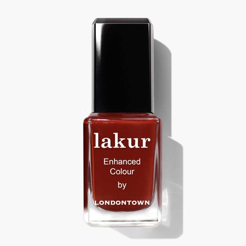 LONDONTOWN lakur Nail Polish - Chip-Resistant, Non-Toxic, Conditions & Hydrates Nails | Glossy Umber Red, You Autumn Know, .40 fl oz - Image 1