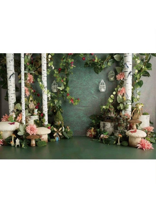 shensu Vinyl 7x5ft Flower House Backdrops for Photography Indoor Decor Pink Flowers Green Leaves White Pillars Wedding Photo Background Party Decoration Girls Adult Portrait Photoshoot Studio Props - Image 5