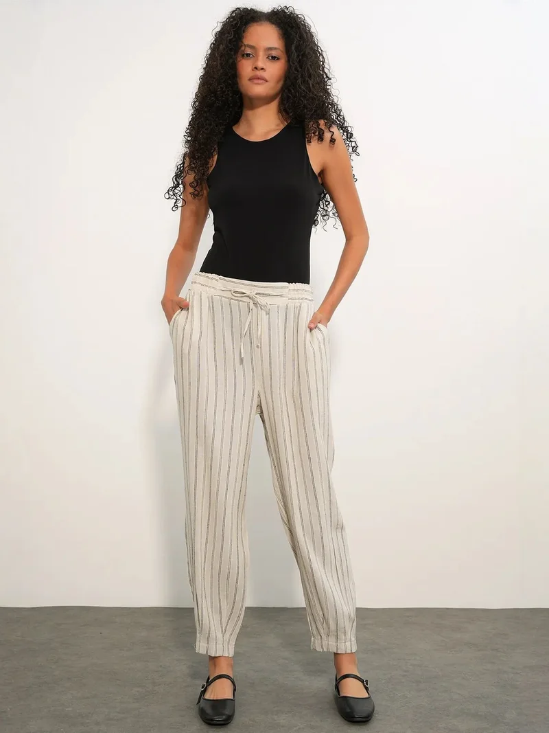 بيغ دارت BDART Striped Linen-blend Jogger Pants