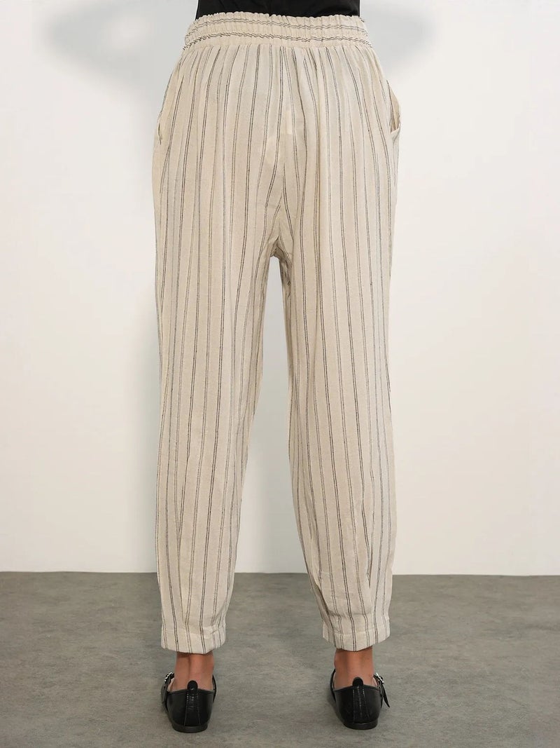 BIG DART BDART Striped Linen-blend Jogger Pants - Image 5