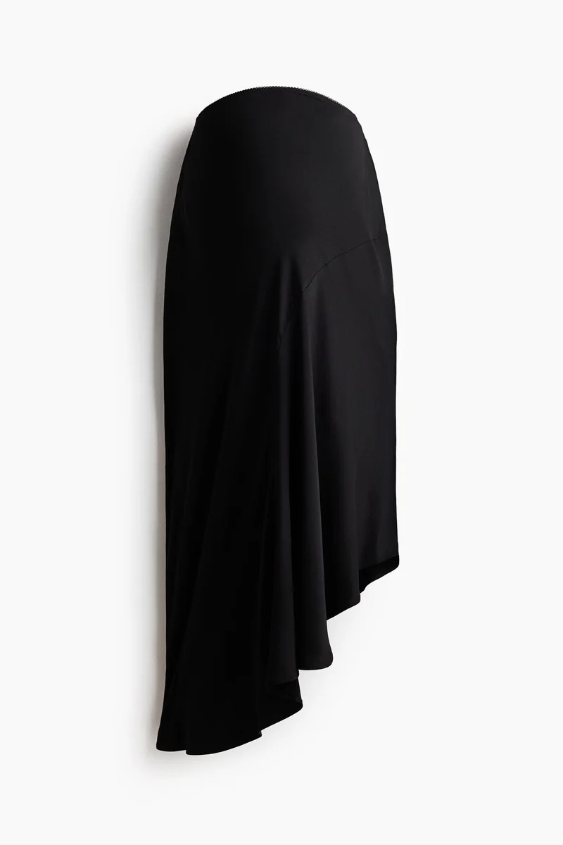 MAMA Asymmetric satin skirt