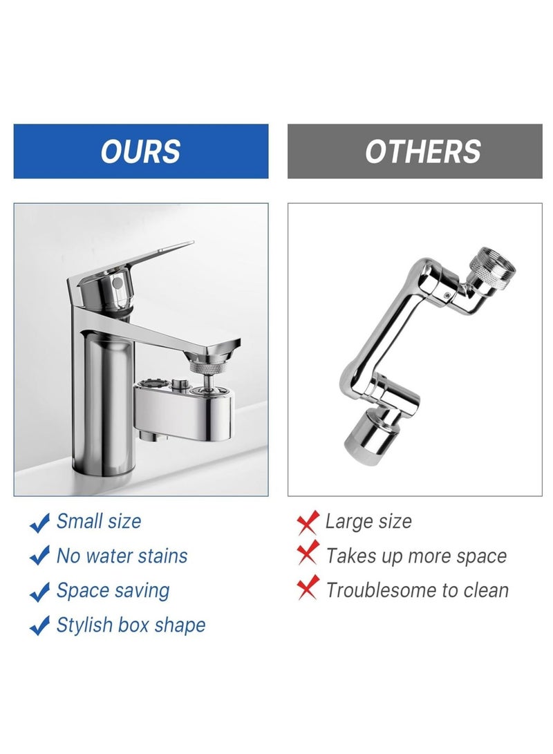 كابتن تيك Swivel Faucet Extender with 2 Water Outlet Modes, 1080° Universal Sink Water Filter Aerator, Rotatable Splash Filter Extension, Replaceable Faucet Aerator for Bathroom, Kitchen - Image 4