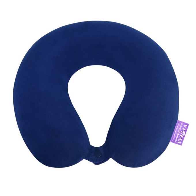 NAVY BLUE MEMORY FOAM TRAVEL PILLOW
