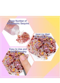 MEICOLY MEICOLY Chameleon Colorful Body Glitter,Chunky Glitter Face Paint,Color Changing Mermaid Face Glitter Gel,Holographic Glitter Sequin for Face Body Hair,Halloween Festival Party Glitter Makeup,50ml  - Image 2