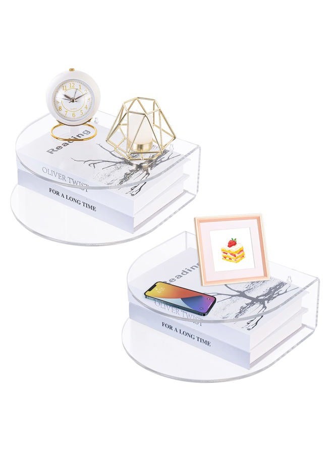 HMYHUM Acrylic Floating Nightstand Set of 2, Wall Mounted Bedside Table for Bedroom, Hanging, 8 lbs Load, 10.5" L x 10 "W x 4" H, Clear - Image 1