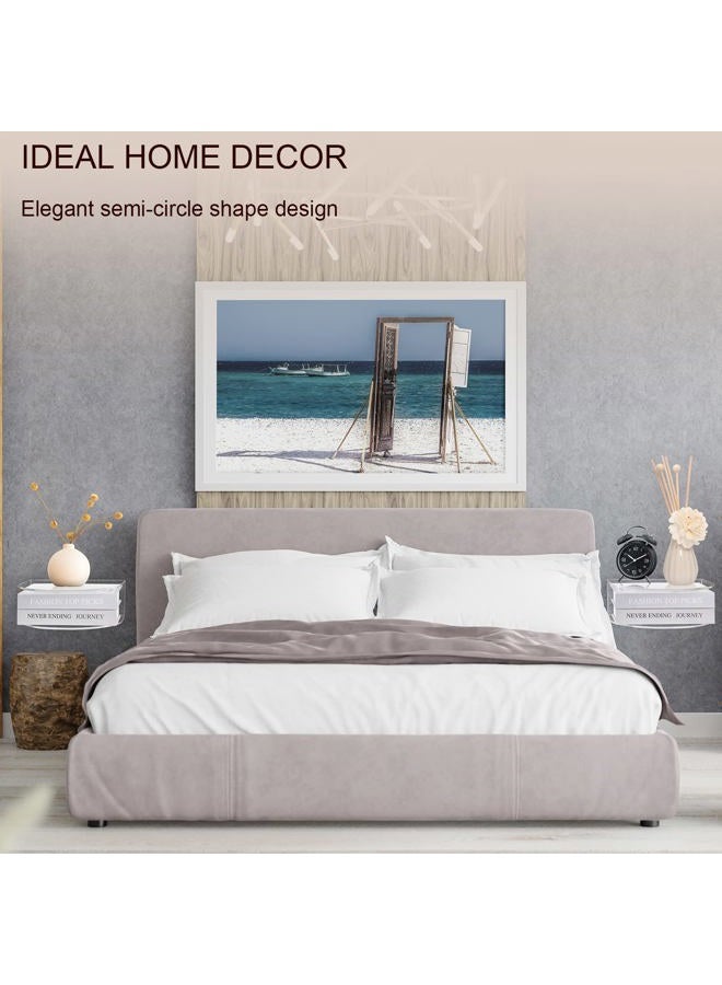 HMYHUM Acrylic Floating Nightstand Set of 2, Wall Mounted Bedside Table for Bedroom, Hanging, 8 lbs Load, 10.5" L x 10 "W x 4" H, Clear - Image 4