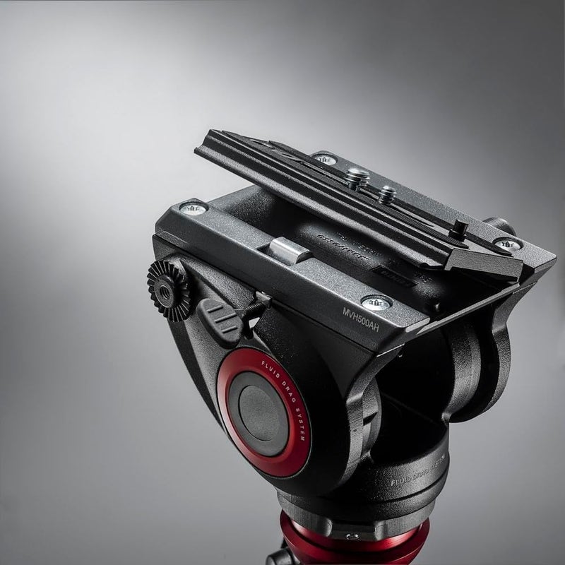 مانفروتو منصة فيديو خفيفة من Manfrotto MVH500AH مزودة بقاعدة مسطحة ولوح منزلق للاتصال السريع بالكاميرا، تدعم استخدام أكثر من حامل كاميرا - Image 5
