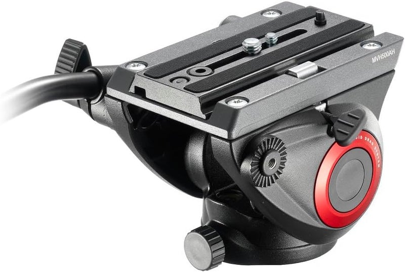 مانفروتو منصة فيديو خفيفة من Manfrotto MVH500AH مزودة بقاعدة مسطحة ولوح منزلق للاتصال السريع بالكاميرا، تدعم استخدام أكثر من حامل كاميرا - Image 3
