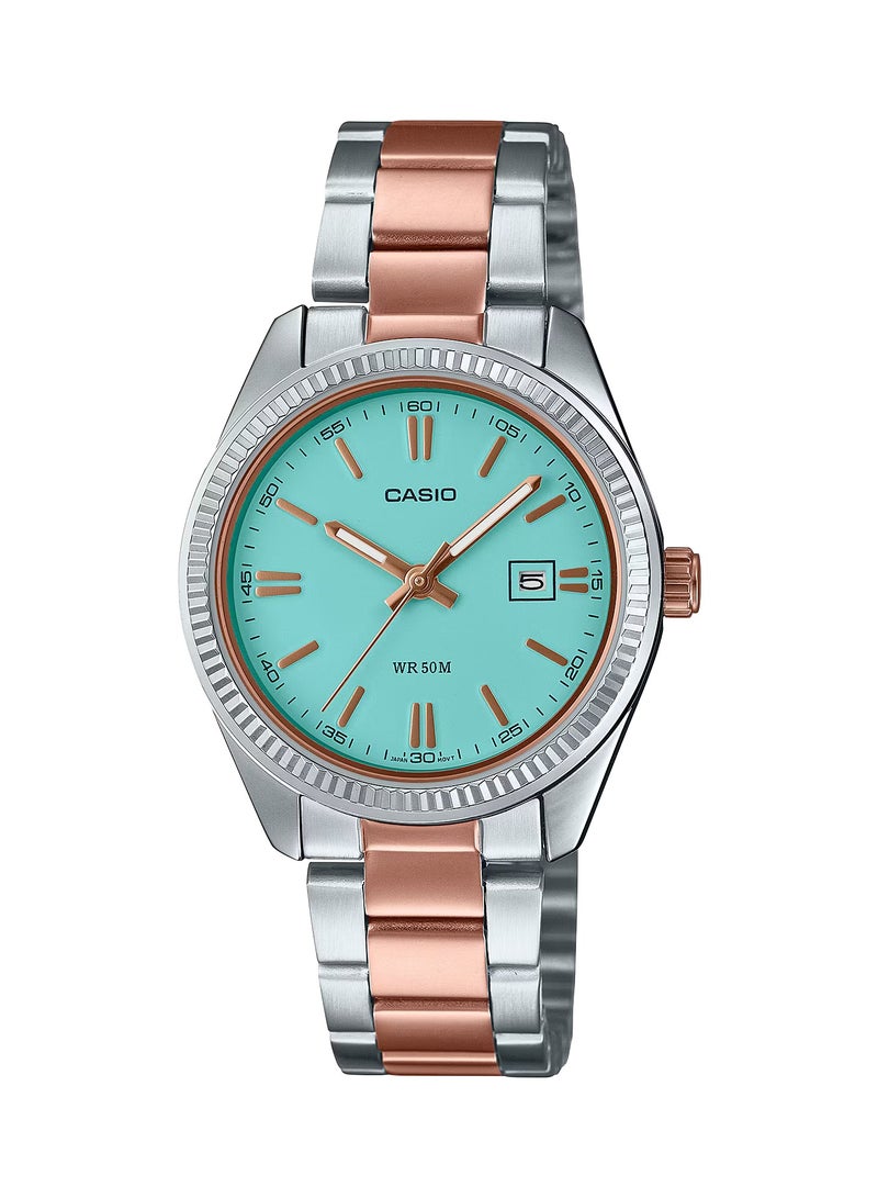 CASIO ساعة كاسيو LTP-1302PRG-2AV النسائية الأنيقة ذات اللونين من الفولاذ المقاوم للصدأ - Image 1