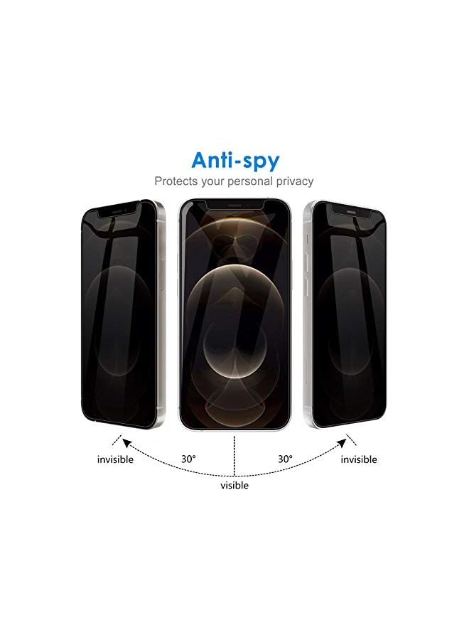 Jetech Privacy Screen Protector For Iphone 12 Pro Max 6.7-Inch, Anti Spy Tempered Glass Film, 2-Pack - Image 3