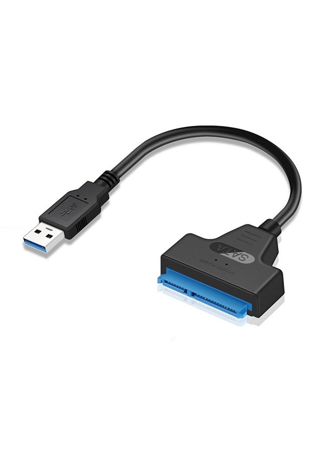 كابل محول بمنفذ USB3.0 إلى منفذ ساتا ب7+15 دبوساً لمحركات الأقراص الصلبة أسود - Image 2