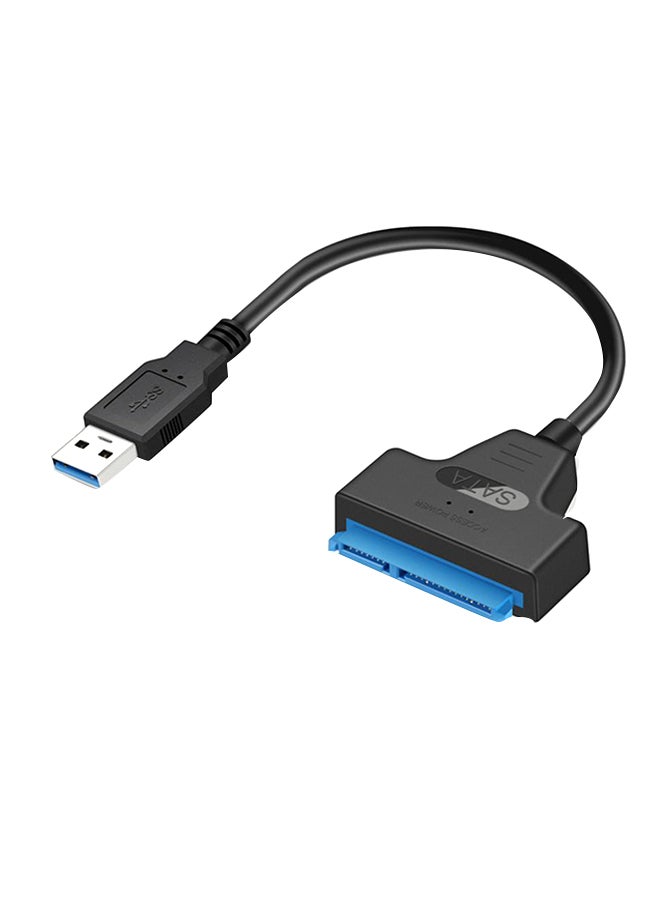 كابل محول بمنفذ USB3.0 إلى منفذ ساتا ب7+15 دبوساً لمحركات الأقراص الصلبة أسود - Image 1