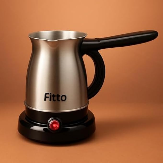 FITTO Turkish Coffee Maker  800W Electric Coffee Pot With 600Ml Capacity 5Cup Stainless Steel Kettle CoolTouch Handle For Turkish Arabic  Greek Coffee - Image 3