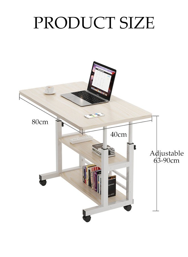 DUNISO Bedroom Side Table，Household Portable Lifting Computer Table，Bedside Table with Roller，Movable，Adjustable Height，for Small Spaces in Living Room, Bedroom - Image 2