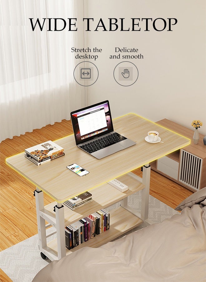 DUNISO Bedroom Side Table，Household Portable Lifting Computer Table，Bedside Table with Roller，Movable，Adjustable Height，for Small Spaces in Living Room, Bedroom - Image 5