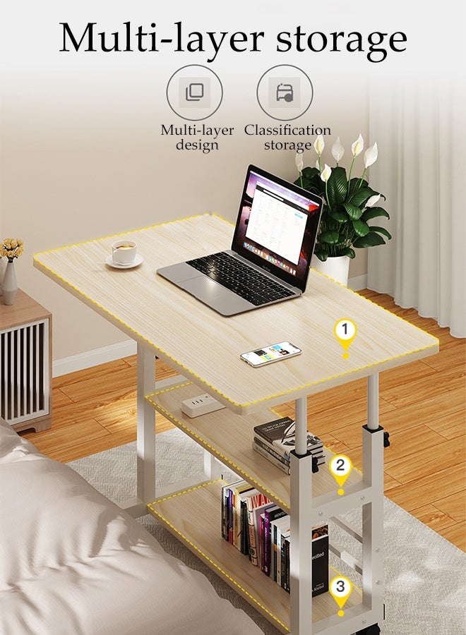DUNISO Bedroom Side Table，Household Portable Lifting Computer Table，Bedside Table with Roller，Movable，Adjustable Height，for Small Spaces in Living Room, Bedroom - Image 4