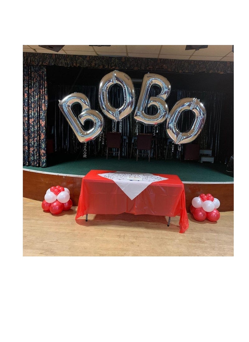 Party with Emma Silver Letter A to Z Balloons 32 inch Large Alphabet Balloons Silver Helium Foil Letter Balloon Banner for Birthday Party Anniversary Wedding Decoration (Silver-J)  - Image 3