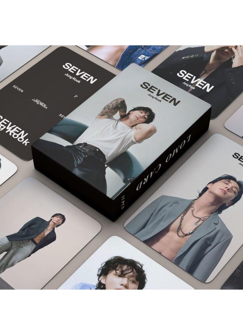 Seven 55 Piece BTS Kpop Bangtan Boys Jungkook Solo Photo Seven New Album Lomo Card  - Image 1