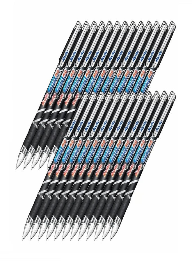 FIRST CLICK Rorito's Fantaflo Black 20 Ball Pens | Smooth Writing Ballpoint Pen with Dotted Grip | 1.0 mm Waterproof Ink | Ideal for Exams, OMR Sheets, and Everyday Writings (Black Ink) - Image 1