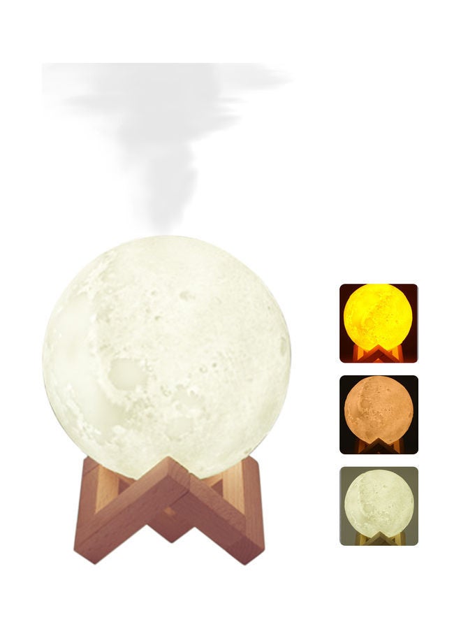 NIBEMINENT Moon Shaped Mist Humidifier White/Brown - Image 1