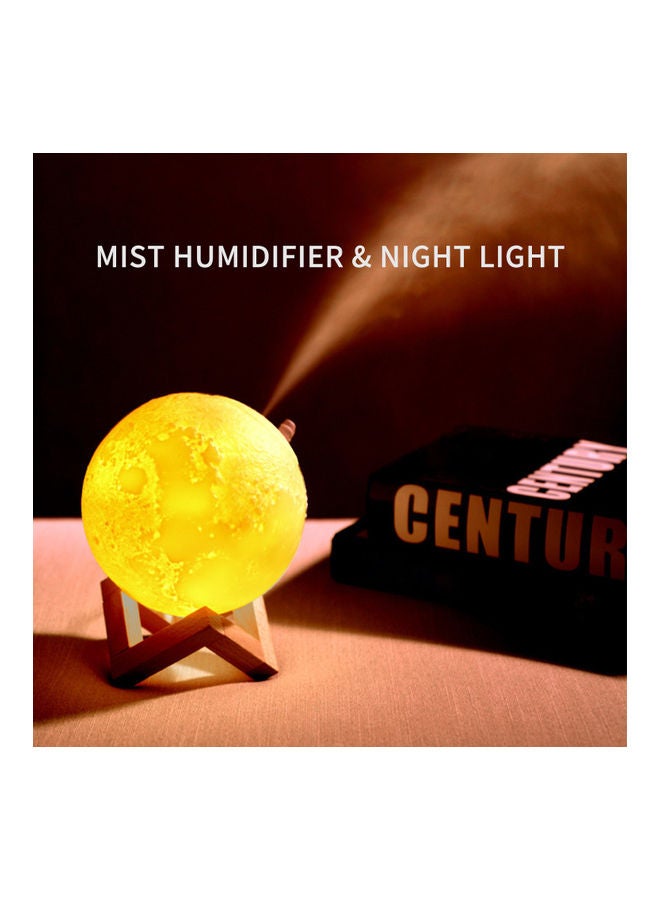 NIBEMINENT Moon Shaped Mist Humidifier White/Brown - Image 2