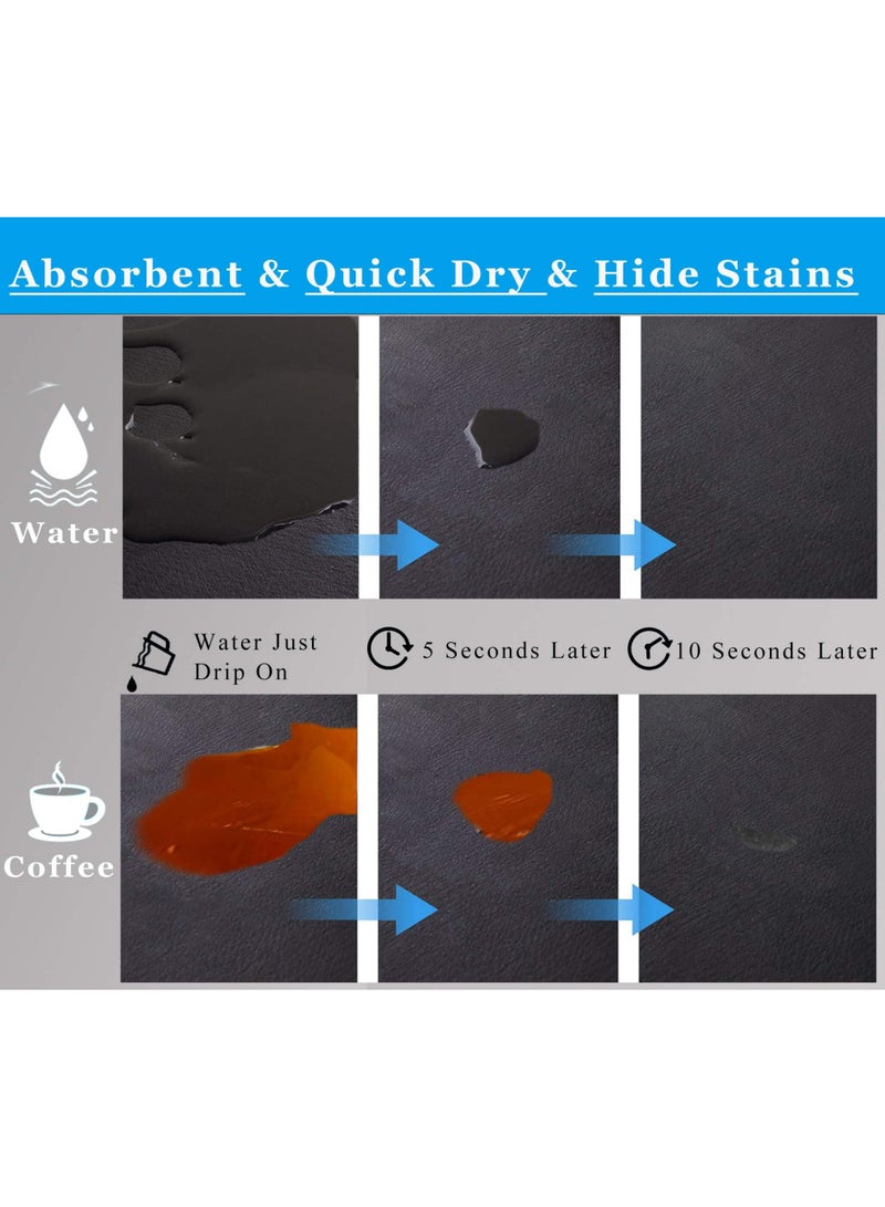 وانغبانغزي حصيرة قهوة للأسطح، ملحقات بار القهوة تناسب أسفل ماكينة الإسبريسو، حصيرة مطاطية ماصة لإخفاء البقع على سطح المطبخ، حصيرة لتجفيف الأطباق لعداد المطبخ (بني، 12"x19") - Image 3