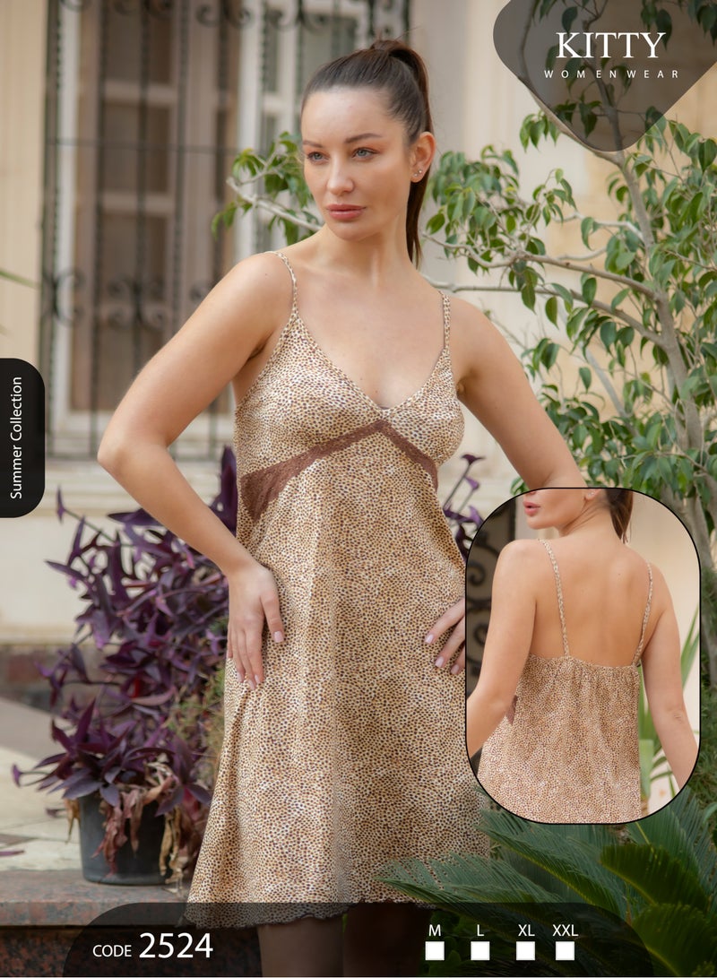 كيتي فستان قصير قطن نسائي مريح للنوم