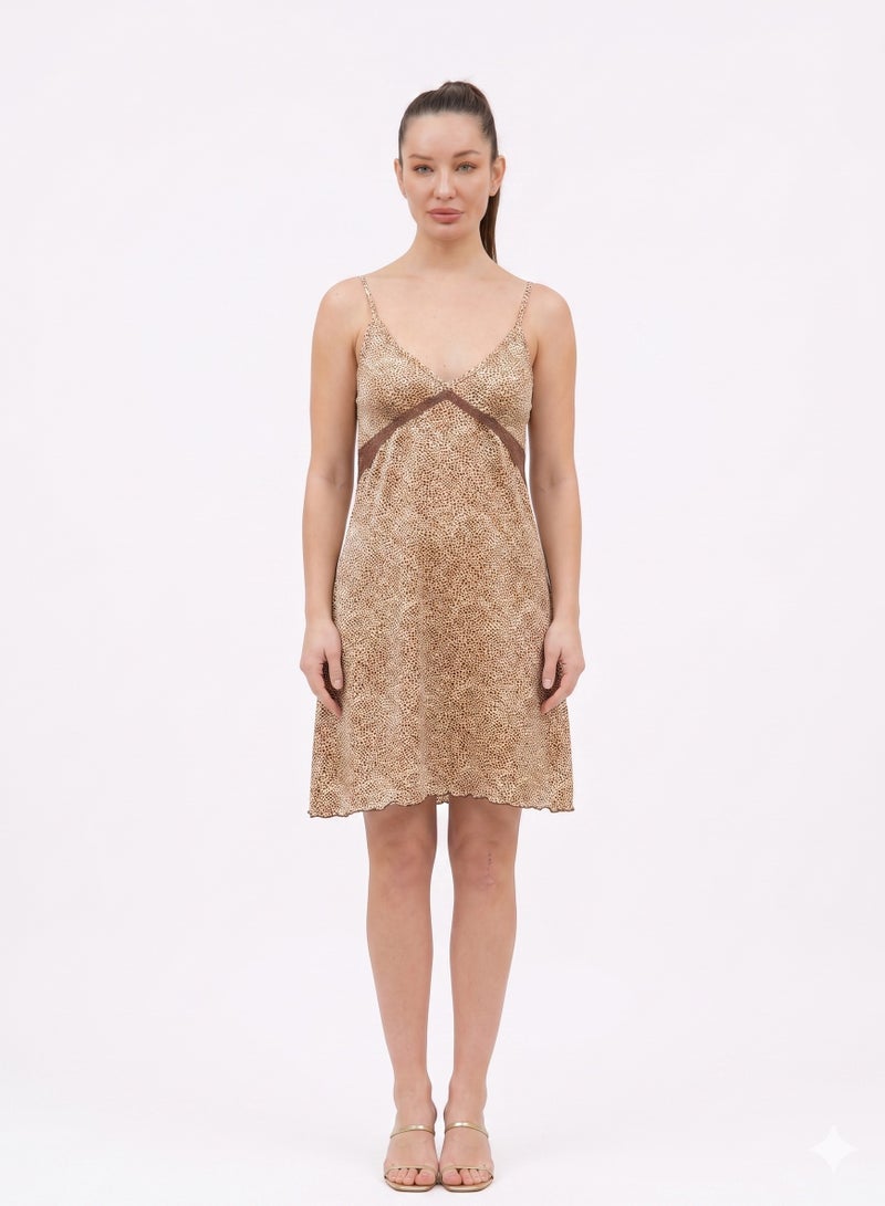 Kitty Thin Strap leopard Sleep Wear Dress - Image 2