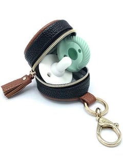 Itzy Ritzy Itzy Ritzy Pacifier Case With Clip – Pacifier Charm Pod Includes Clasp To Easily Attach To A Diaper Bag Or Purse; Measures 2.5” In Diameter And Holds 2 Pacifiers, Coffee And Cream  - Image 3
