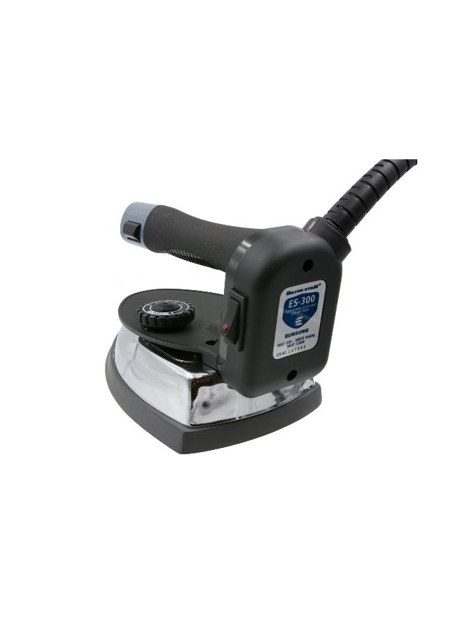 Silver Star ES-300 220 Volt Gravity-Fed Steam Iron - Hanging Bottle Gravity Feed Steam Iron with Non-Stick Laminate Sole Plate, Demineralizer Cartridge & Silicone Iron Rest - Image 4