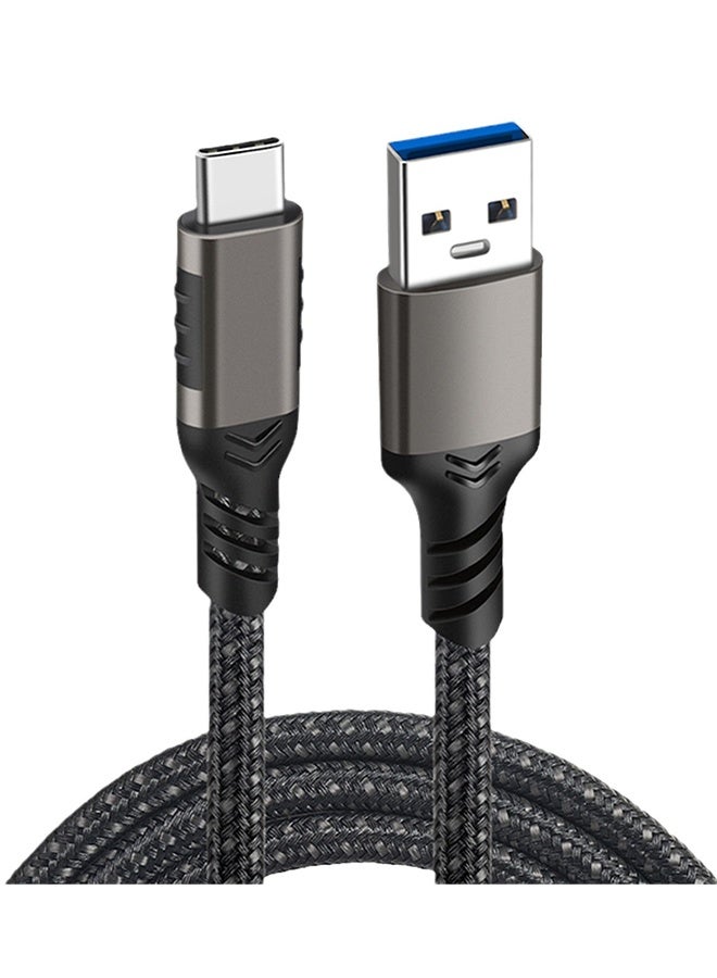 ان 60W كابل من نوع C، USB-C إلى USB-A كابل، نقل البيانات عالية السرعة، USB نوع C كابل شحن لآيفون 16، 15، سامسونج جالاكسي S24، S23، 1.5 متر لونغ -أسود - Image 3