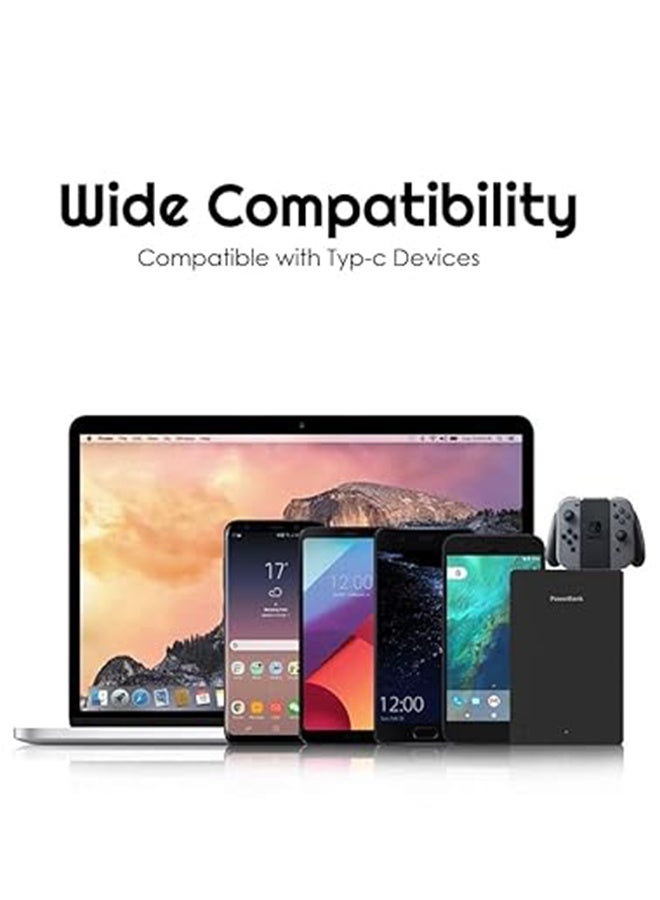 ان 60W كابل من نوع C، USB-C إلى USB-A كابل، نقل البيانات عالية السرعة، USB نوع C كابل شحن لآيفون 16، 15، سامسونج جالاكسي S24، S23، 1.5 متر لونغ -أسود - Image 5