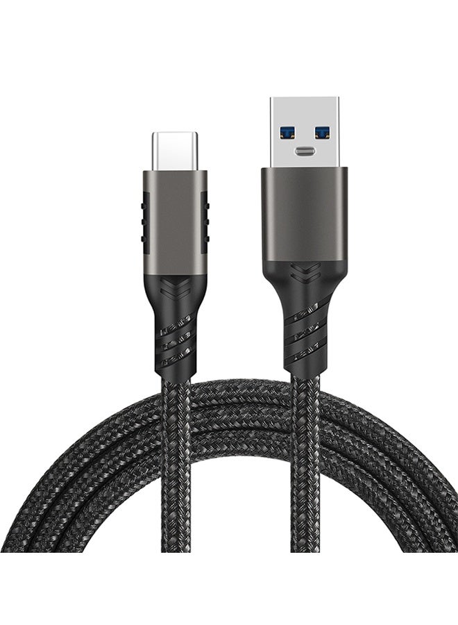 HAVEN 60W Type-C Cable, USB-C to USB-A Cable, High Speed Data Transfer, USB Type C Charging Cable for iPhone 16, 15, Samsung Galaxy S24, S23, 1.5 Meters Long - Black - Image 1