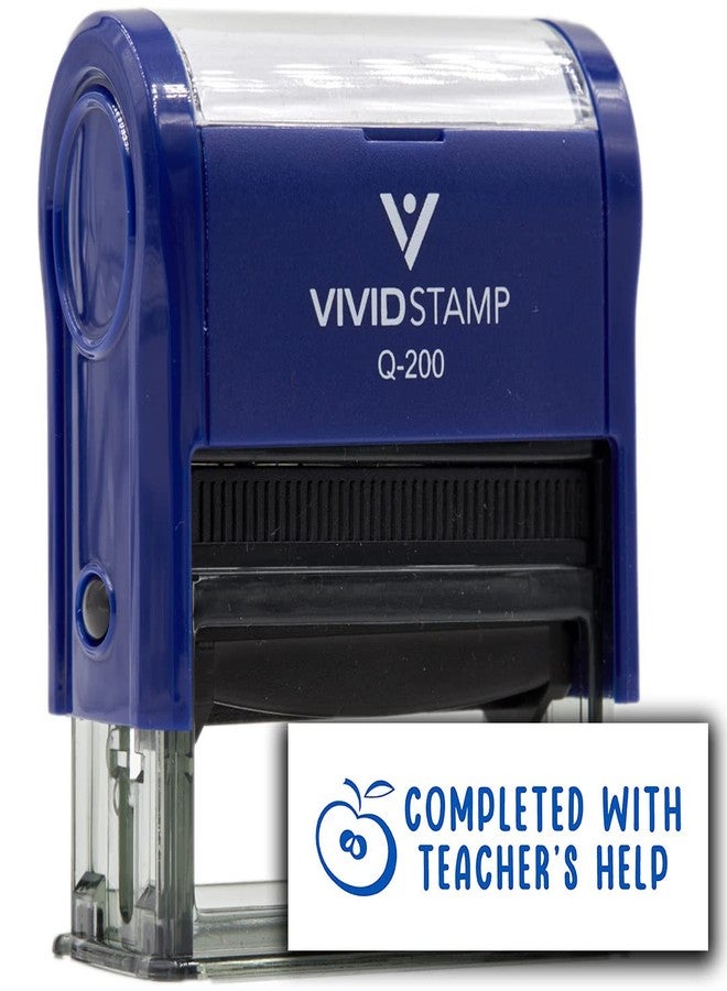 فيفيد ستامب مجموعة طوابع Vivid Stamp المكتملة مع طوابع مساعدة المعلم للتقييم، طوابع مطاطية ذاتية التحبير (حبر أزرق) - Q-200 - Image 1