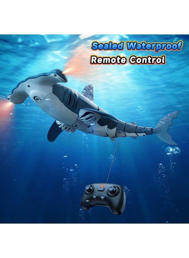 fygurso Remote Control Shark Toys High Simulation, Summer Water Toys for Kids, Ideal Gifts for Boys Ages 6+, Party Fun Games for Pool & Bath (Blue) - Image 3